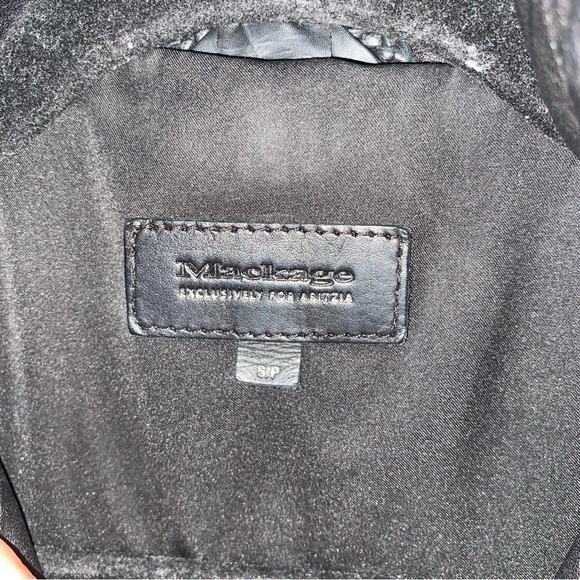 Mackage Aritzia Black Lambskin Leather Sleeveless Motorcycle Moto Vest - Picture 12 of 14